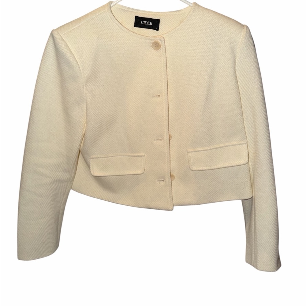 Women’s Cider Cropped Collarless Blazer - Size L.